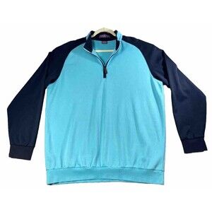 MARTIN timeless as the game Quarter Zip Pullover Golf Sweater, sz XL, Blue